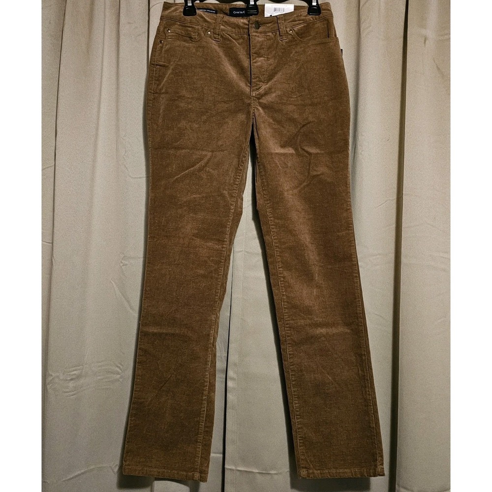 Charter Club Lexington Brown Straight Leg Corduroy Pants Womens Size 4 NWT